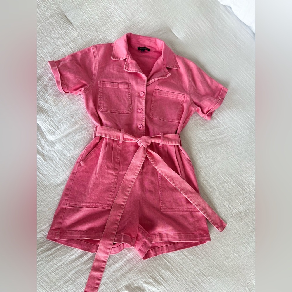 🩷Stretchy Pink Denim Romper🩷